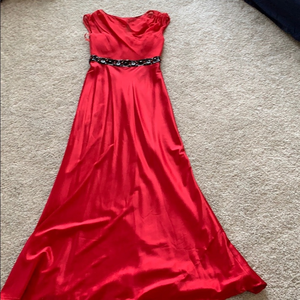 Hoagland red silk gown
